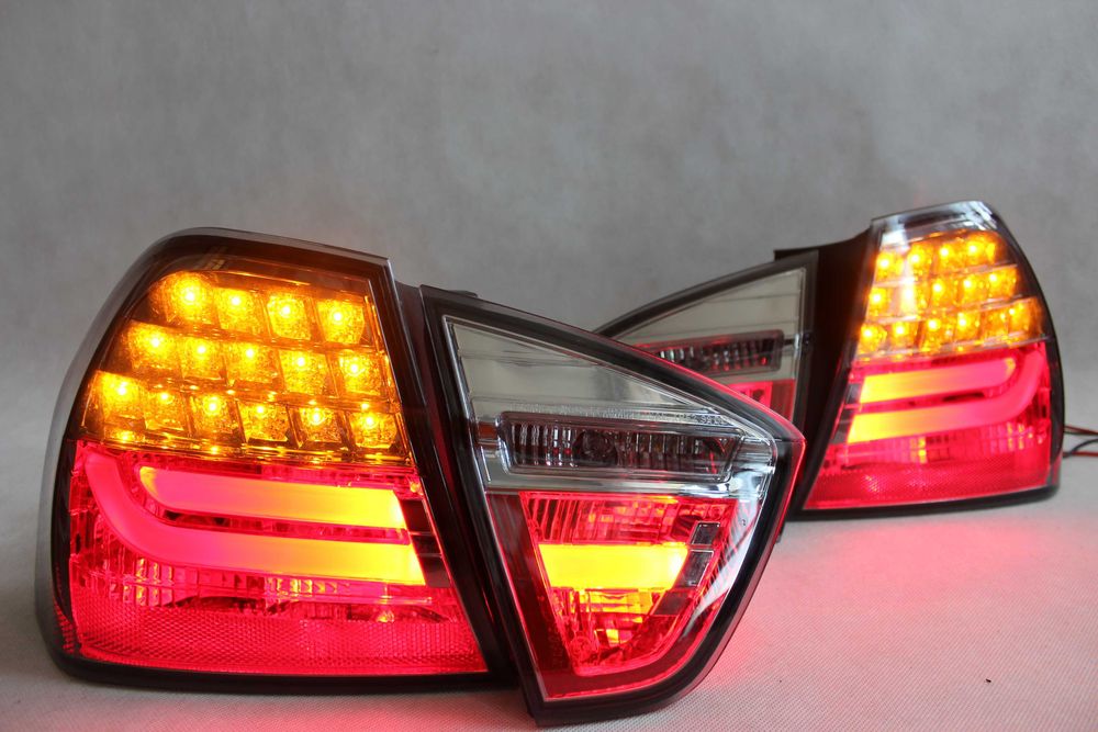 Lampy światła tył tylne BMW E90 05-08 Przedlift SEDAN BLACK SMOKE LED BAR NEON IGŁA