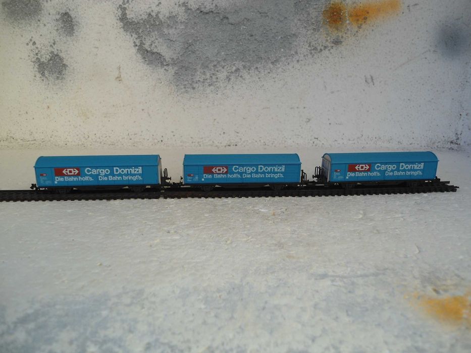 1:160 ROCO lote de 3 carruagens mercadorias Ferrovia porta a porta