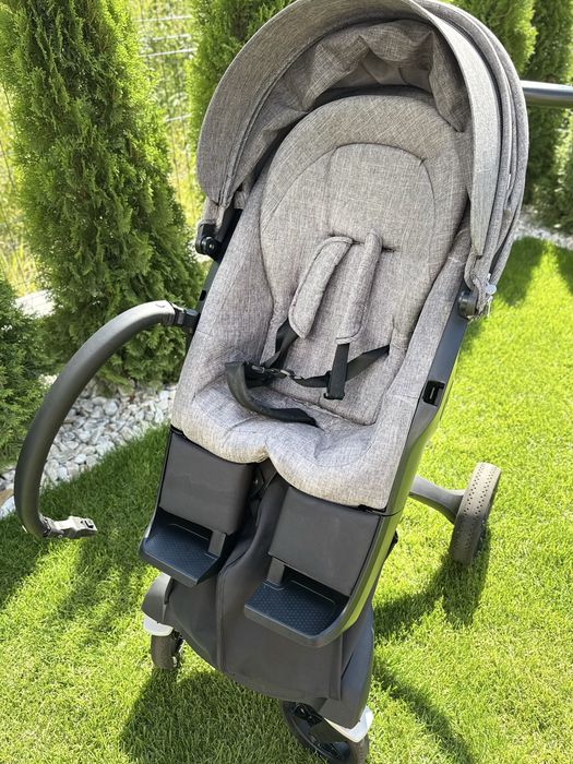 коляска Stokke Xplory V6 меланж cybex з чорною ручкою 2 в 1
