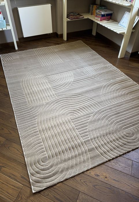 Килим скандинавія ковер волна прямокутний сірий беж крем