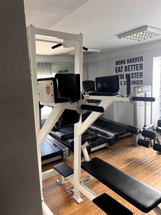 Wyposażenie siłowni komplet: Cybex, HES, TechnoGym, hantle 634 kg