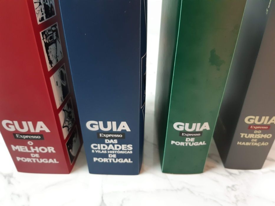 Conjunto 5 Guias de Portugal, em caixa de arquivo original, anos 2000