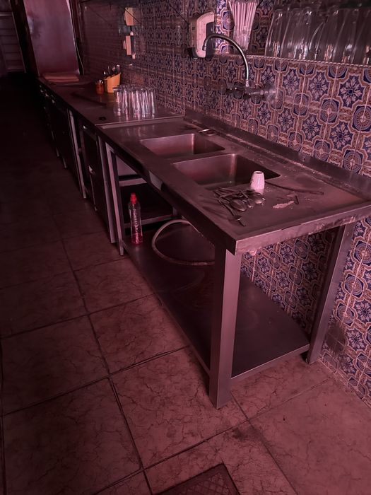 Bancada industrial inox 2 pios