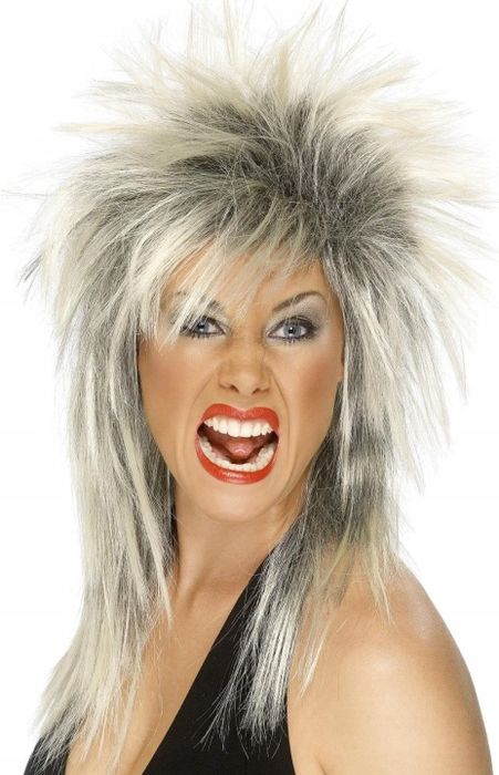 outlet smiffys peruka rock-diva dwukolorowa blond i czarna długa