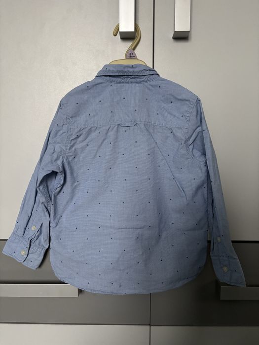 Koszula 110 H&M wzory kropki niebieska