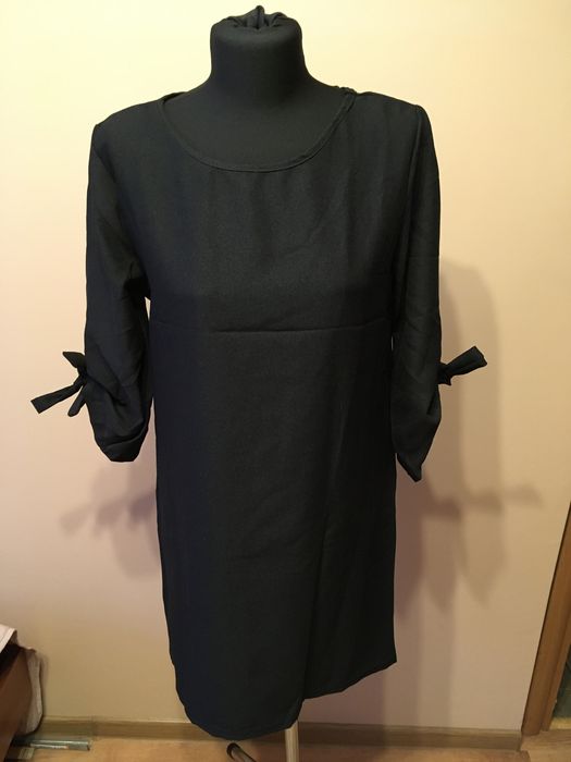 NOWA Elegancka tunika sukienka damska czarna M/L