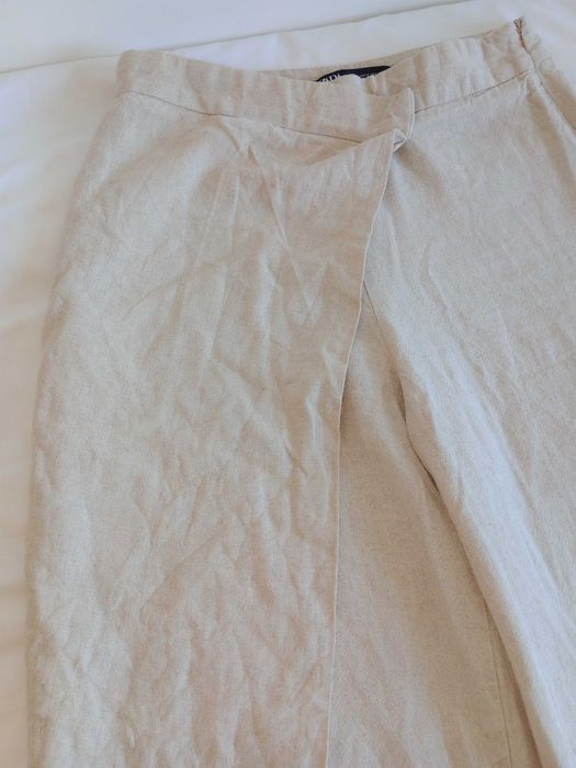 Calças de Linho Creme Zara – Tamanho S – €12 (Levantamento Hoje)