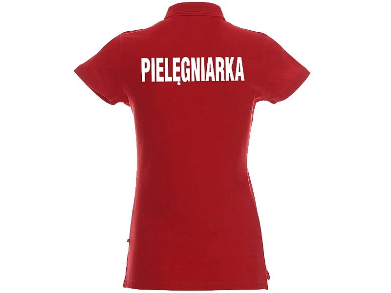 Koszulka Polo damska PIELĘGNIARKA czerwona (M)