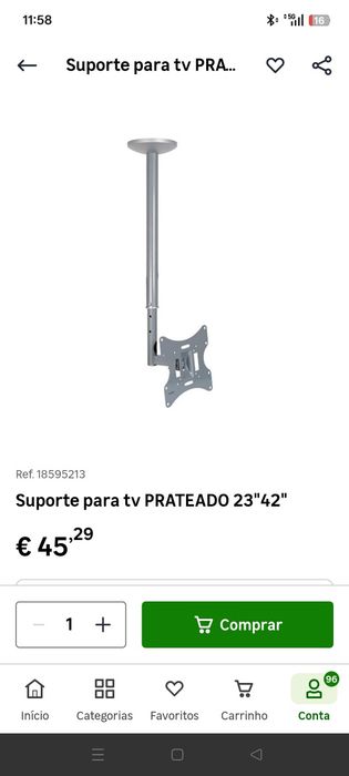 Suporte TV para teto