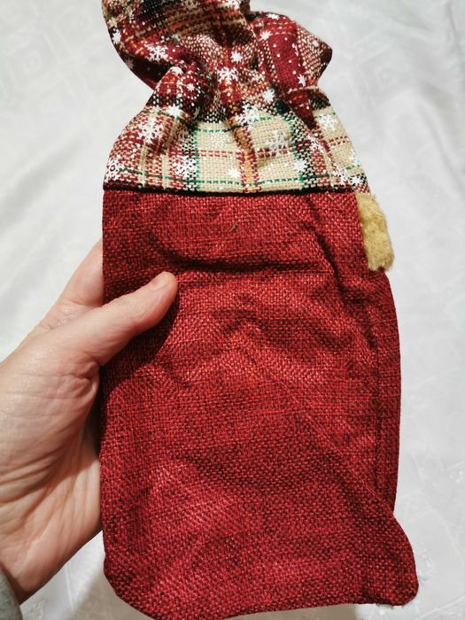 Świąteczny pokrowiec na butelkę Boże Narodzenie Święty Mikołaj