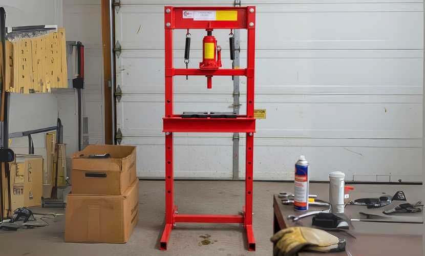 Warsztatowa prasa hydrauliczna 12T mocna z przestawnym łożem i płytami