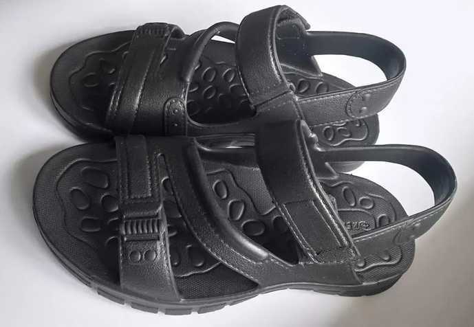 Мужские сандалии черные босоножки из ЭВА пена на липучках р 45/46