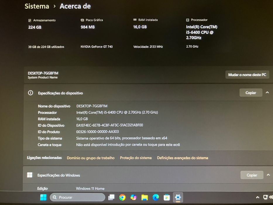 Computador Intel i5 16Gb SSD GT740 OC