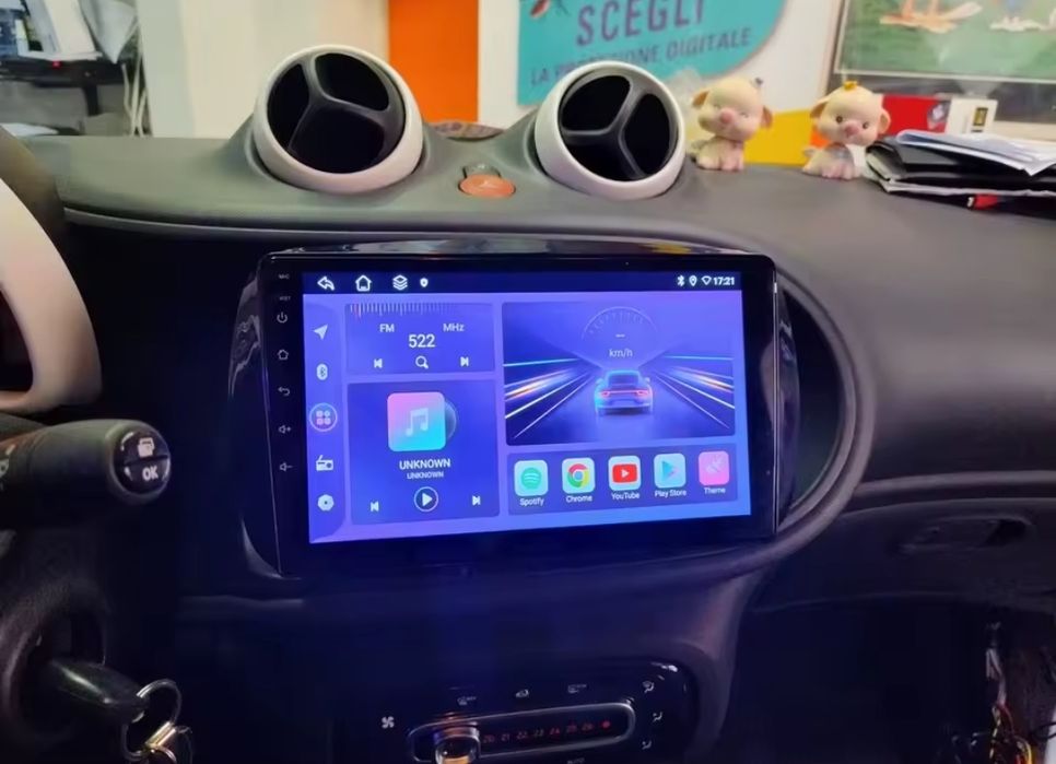 Radio Android 9" Smart 453 Fortwo Forford (4-32 GB) + GPS + CARPLAY