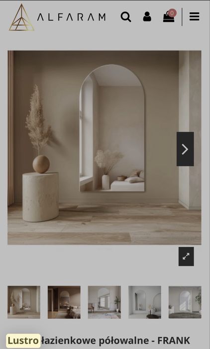 Lustro półowalne ALFARAM 70x158