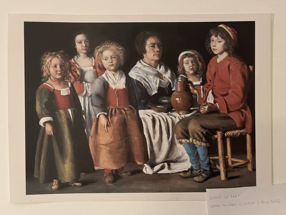 Poster Uma mulher e cinco filhos (Louis Le Nain, 1642)