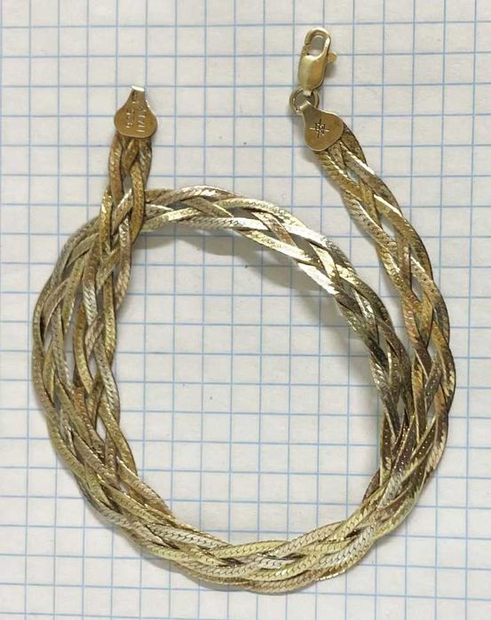 Вінтажний срібний ланцюжок (коса)