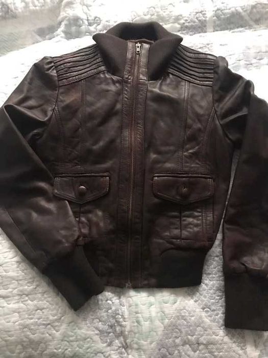 Skórzana kurtka damska ramoneska bomberka skóra naturalna