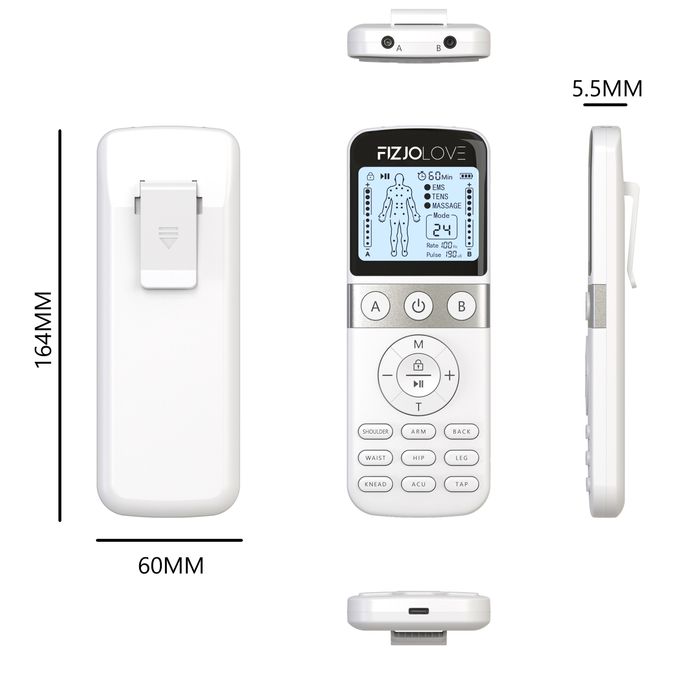 Elektrostymulator mięśni tens ems masaż stymulacja biały AS9024