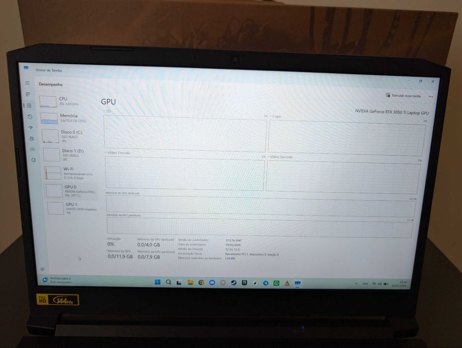 Acer Nitro 5 | i5-11400H | RTX 3050 Ti | 16GB RAM | SSD 512GB | 144Hz | Layout ES