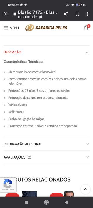 Blusão de inverno para mota