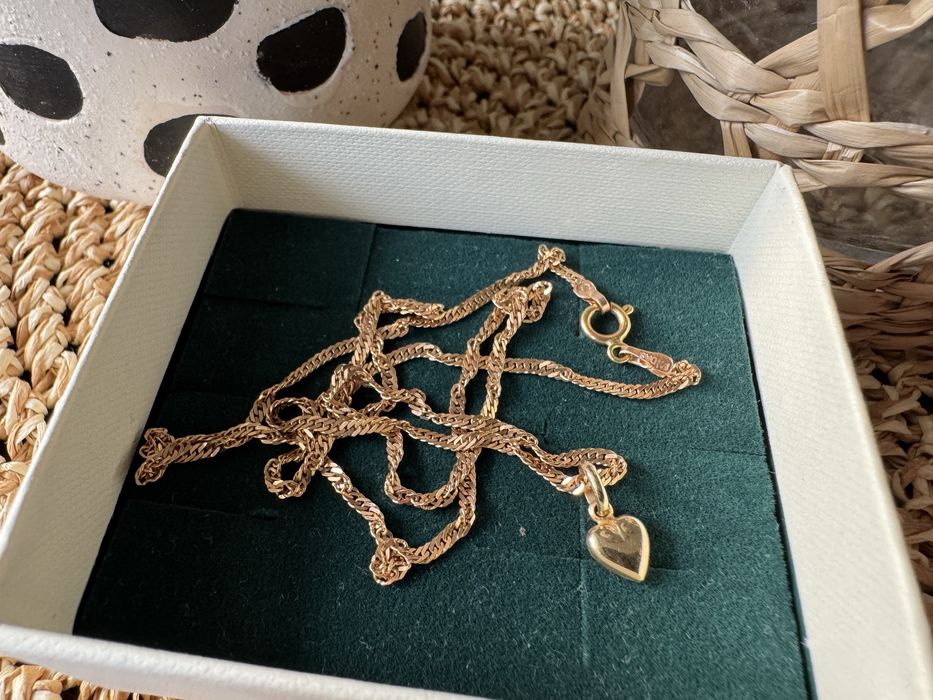 Złoty naszyjnik serce 51 cm złoto 585 14K MIDAS