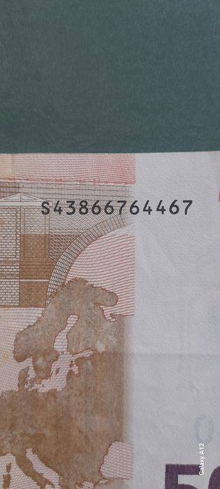 Notas euro  capicua /Números em  sequência numérica