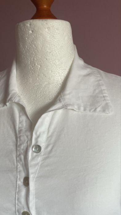 Bluzka teshirt polówka MIHOS letni materiał biała 40/42/44
