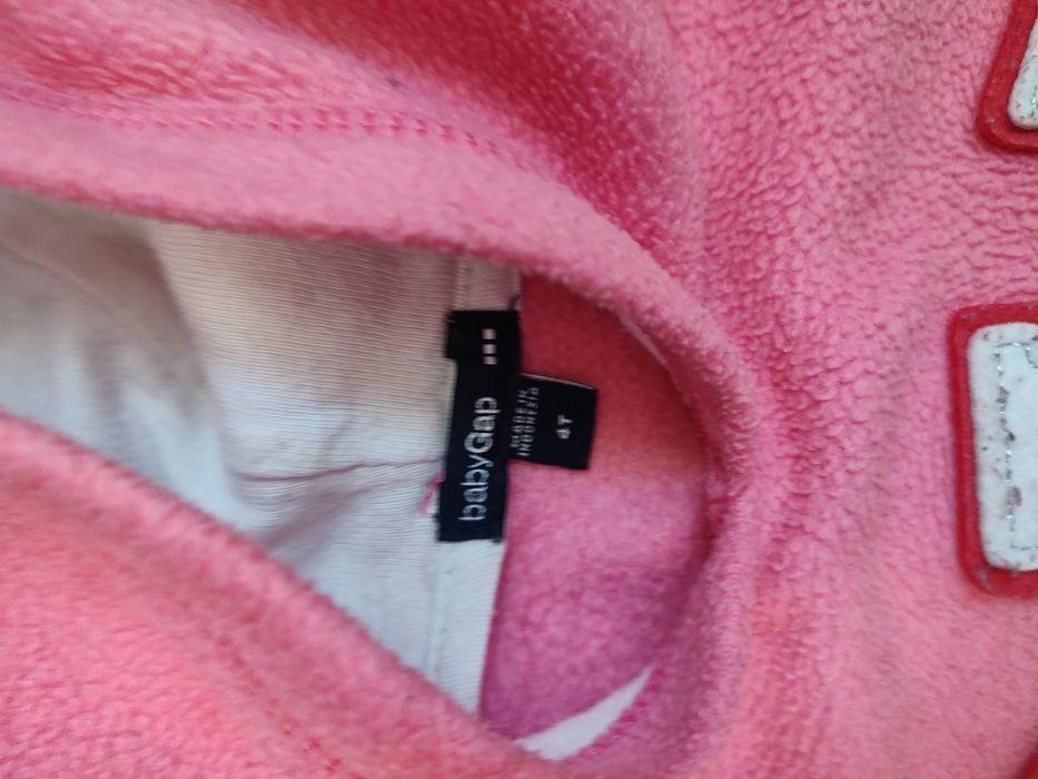 Gap różowy hoodie bluza z kapturem dla dziewczynki ciepła zima 110 cm