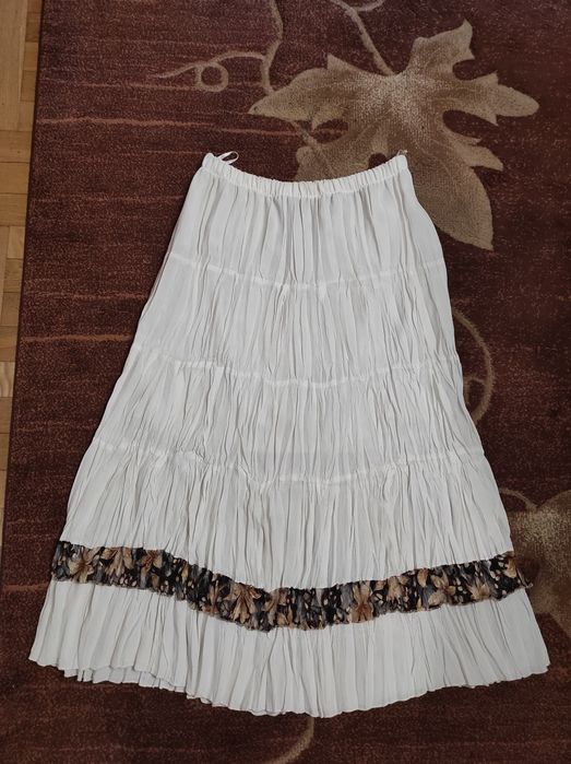 Spódnica MIDI dłuższa plisowana ozdobna ecri idealny stan rozmiar uni