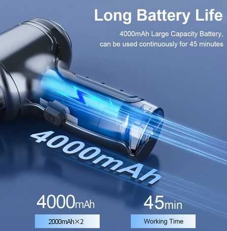 Aspirador / Soprador Filtro Lavável 95000PA P/Carro , Autocaravana