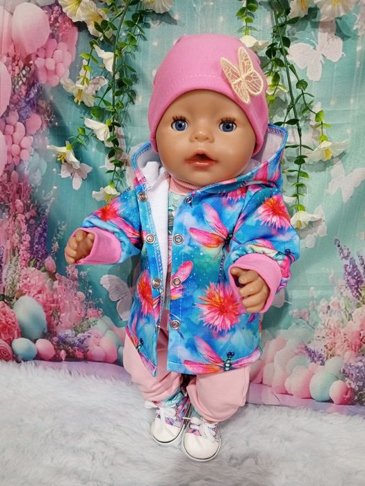 Kurtka i czapka dla lalki ok 43 cm