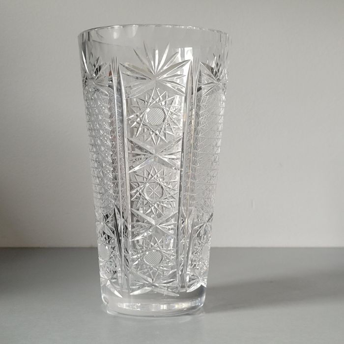 Kryształowy wazon PRL śr. 11,5cm / wys. 20cm