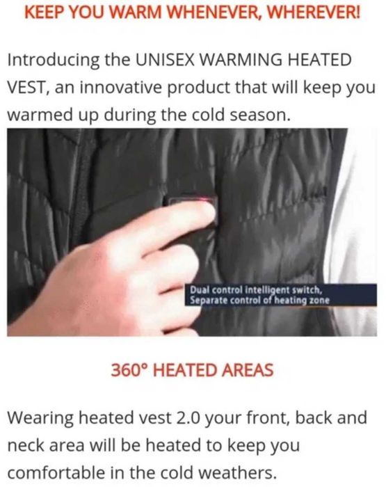 Жилетка с подогревом от USB новая, р-р 46-48