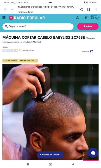 Maquina cortar cabelo Babyliss original nova selada
Fatura e garantia