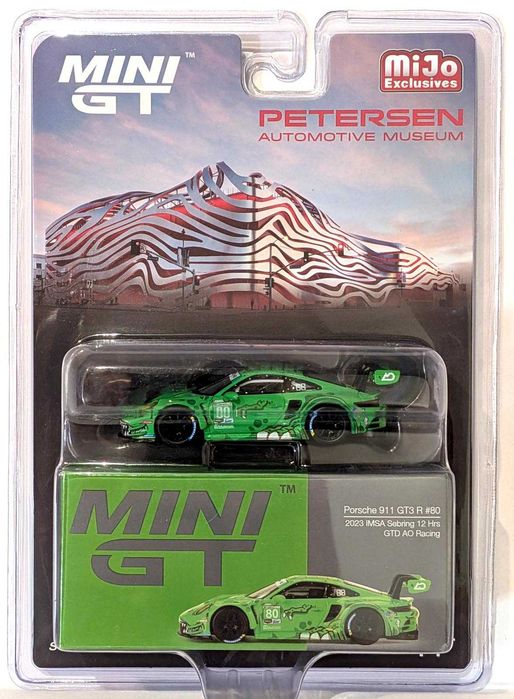 Mini GT 713 Porsche 911 GT3 R Rexy #80 Petersen Automotive Museum blister