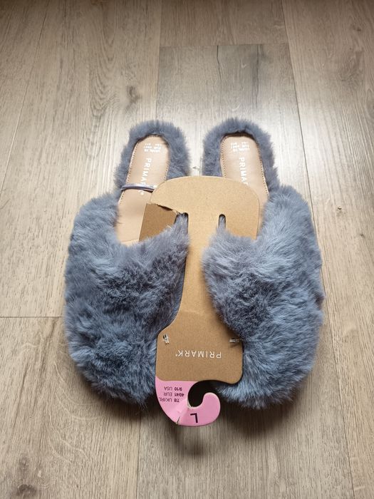 Nowe kapcie damskie 40/41 Primark futerkowe