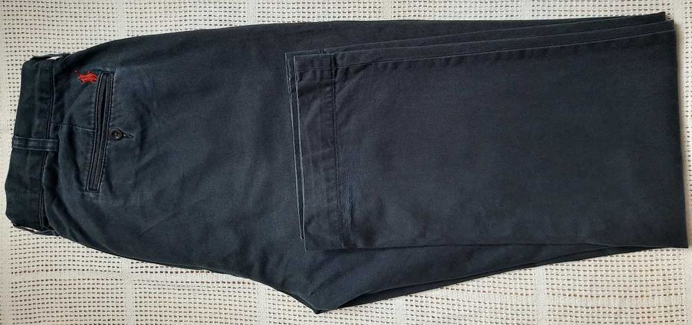 Ralph Lauren Oryginał Haft Logo spodnie granatowe Bawełna 34 34