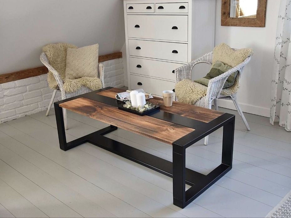 Półki i stoliki loftowe drewno + metal , Handmade | Dostawa 100 zł