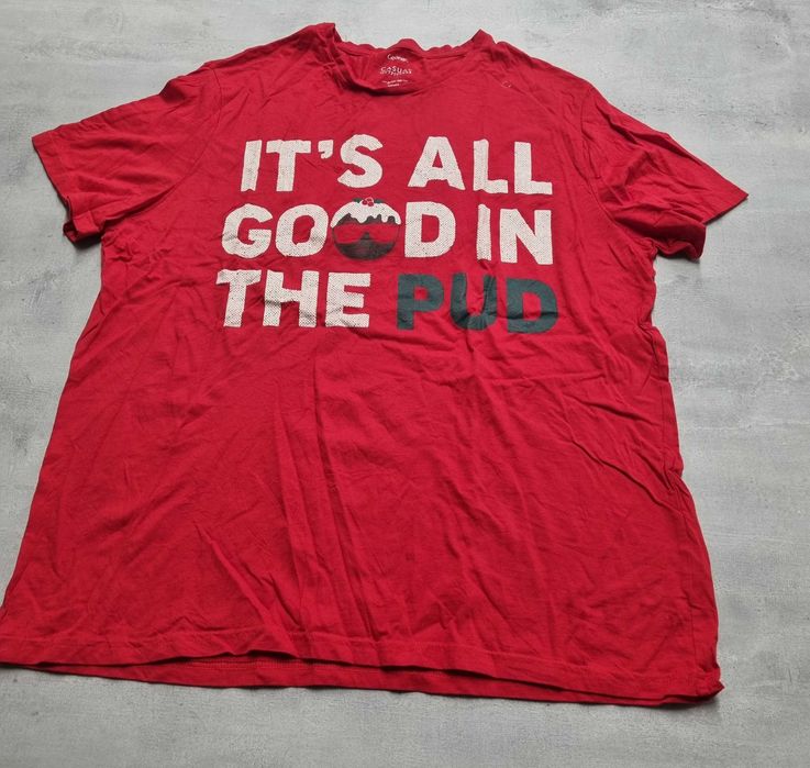 Koszulka 2XL XXL na święta świąteczna T-shirt czerwony męski