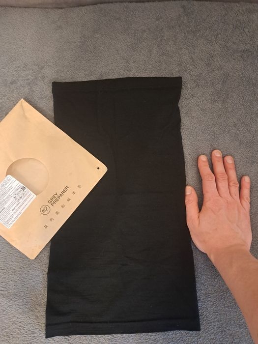 100% Wełna Komin Bandama Czarny NOWY