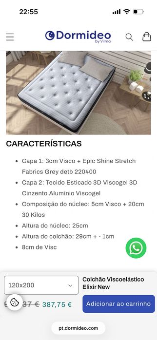 Colchão com menos de 3 anos