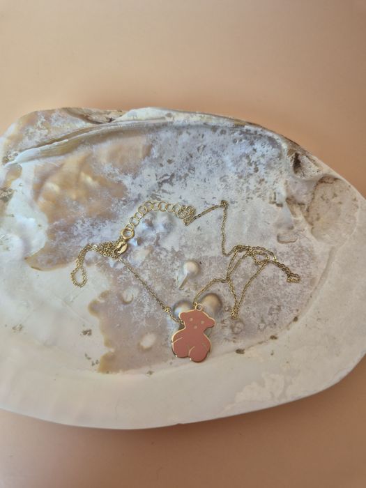 Złoty łańcuszek celebrytka miś typu Tous gładki p. 585