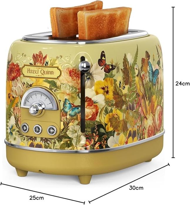 Toster Retro Hazel Quinn 815W 2 Kromki 6 Poziomów Rozmrażanie
