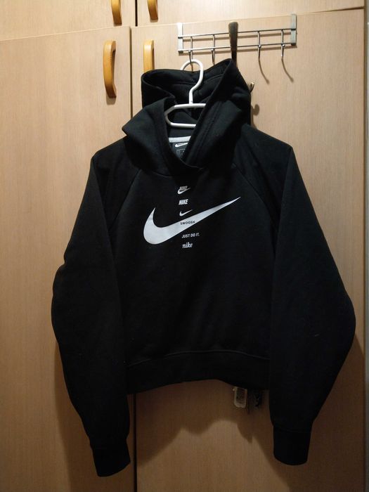 bluza z kapturem top damska badz dziewczeca Nike central logo