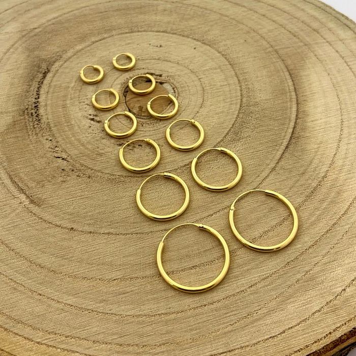 Pozłacane Kolczyki Ze Stali Chirurgicznej, Duże Złote Koła 4,5 Cm Prez