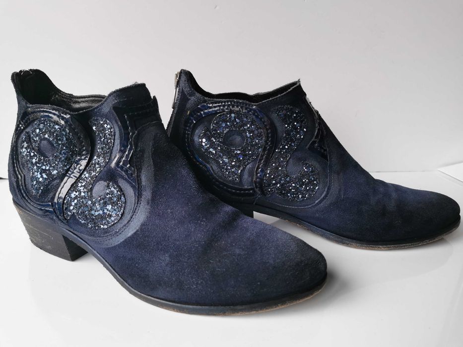 kowbojki skórzane RUSSELL & BROMLEY w stylu boho roz 40