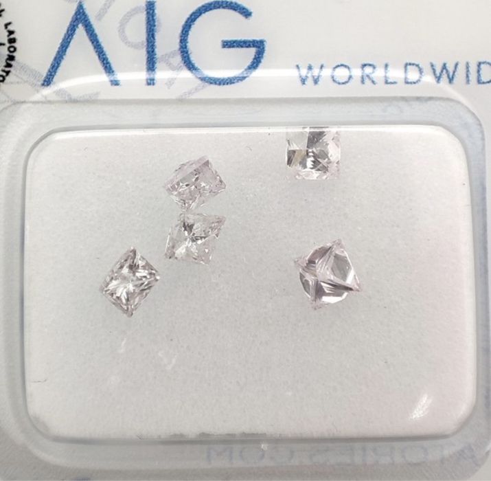 5 pcs Diamantes - 1.00 ct - Princesa - Pink -