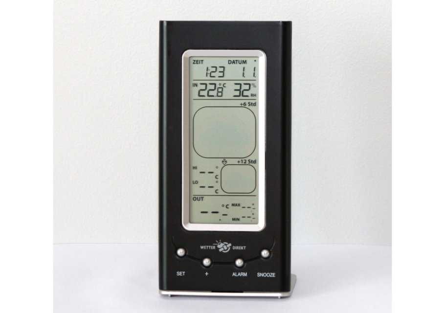 Stacja pogody bezprzewodowa - termometr, higrometr, zegar, budzik