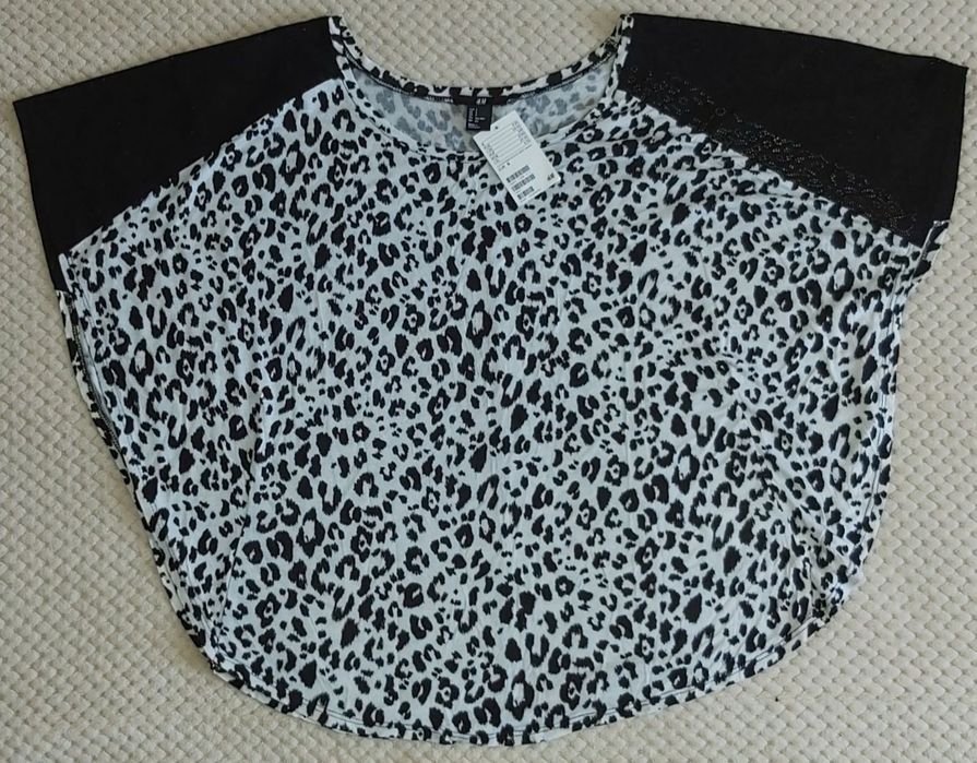 Bluzka "nietoperz" H&M z koronkowymi rękawami
